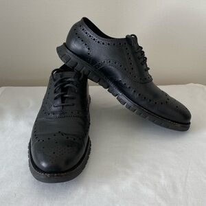 Cole Haan Zerogrand Black Leather Wingtip Sz 8 EUC